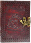 Triquetra leather blank book w/ latch