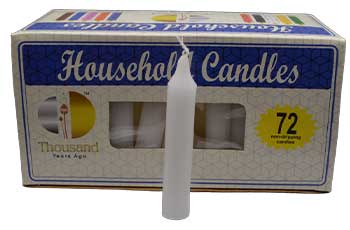 (set of 72) White 4" household candles