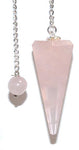 6-sided Rose Quartz pendulum