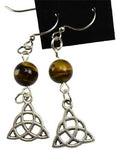 Tiger's Eye Triquetra earrings
