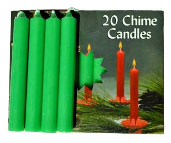 1/2" Emerald Green Chime candle 20 pack