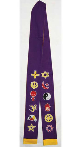 Interfaith Minister's Stole purple/ gold