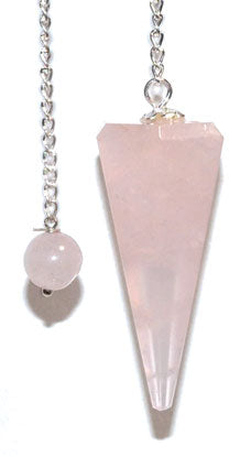 6-sided Rose Quartz pendulum