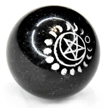 50mm Tourmaline Pentagram & Moon sphere