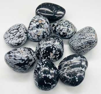 1 lb Snowfake Obsidian tumbled Pebble stones